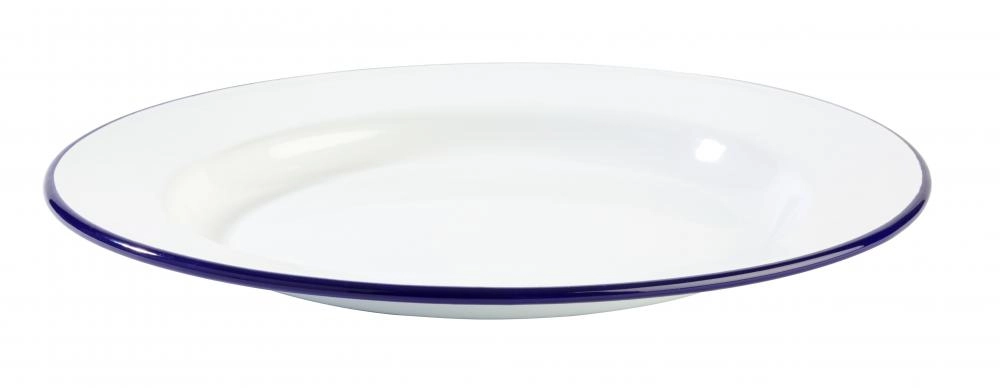 Talerz emaliowany, Ø260 mm, biało-niebieski | APS, Enamelware