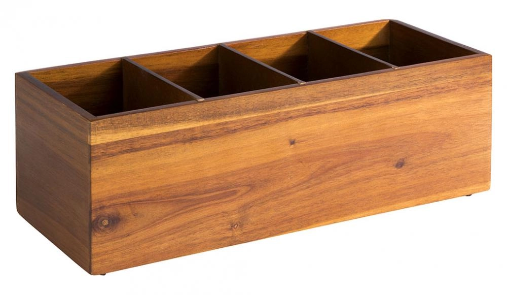 Skrzynka 60×140×125 mm z drewna akacjowego z 4 przegródkami | APS, Woody