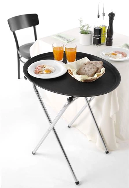 Taca owalna poliestrowa XL 735x600 mm, czarna | HENDI, 508831