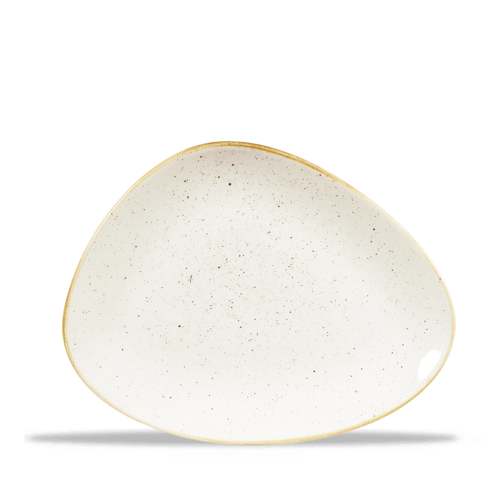Talerz trójkątny szefa kuchni, 300×210 mm | CHURCHILL, Stonecast Barley White