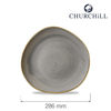 Talerz płytki o organicznym kształcie, Ø286 mm | CHURCHILL, Stonecast Peppercorn Grey