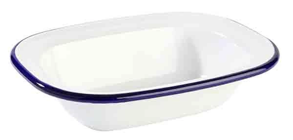 Miska emaliowana, 0,2 l, biało-niebieska | APS, Enamelware