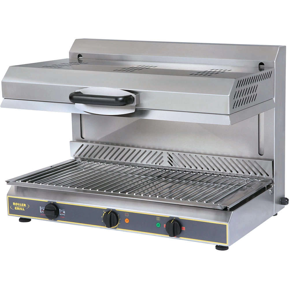 Salamander z ruchomą głowicą i wykrywaniem naczyń, kwarcowe grzałki, 4.5 kW, 380 V, 800×640×590 mm | ROLLER GRILL, 777381