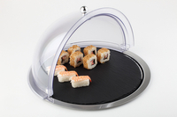 Witrynka roll-top z tacą z kamienia łupkowego oraz z tacą nierdzewną Ø380 mm | APS, 01000