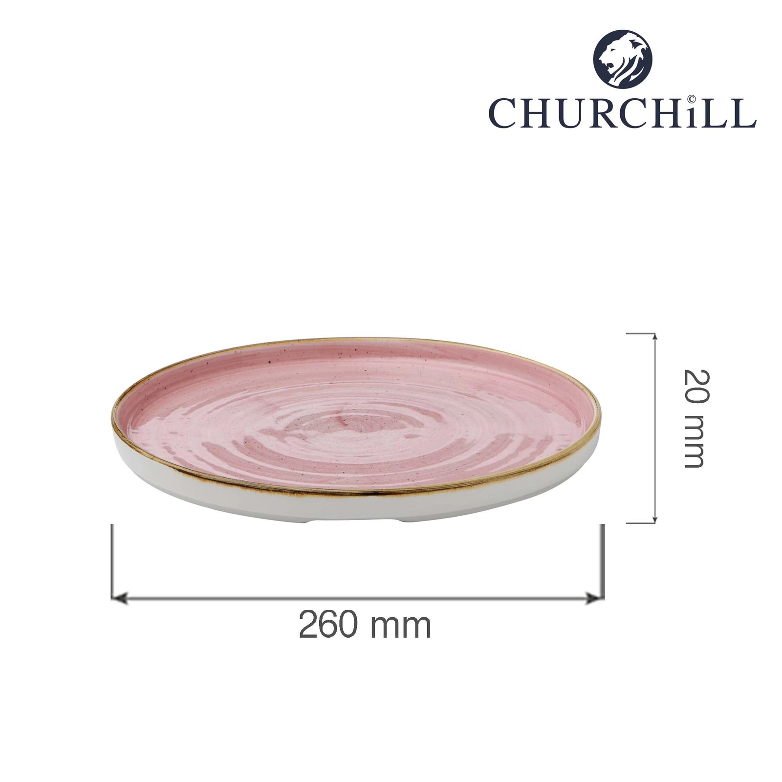Talerz z wysokim rantem Petal Pink, Ø260 mm | CHURCHILL, Stonecast Petal Pink