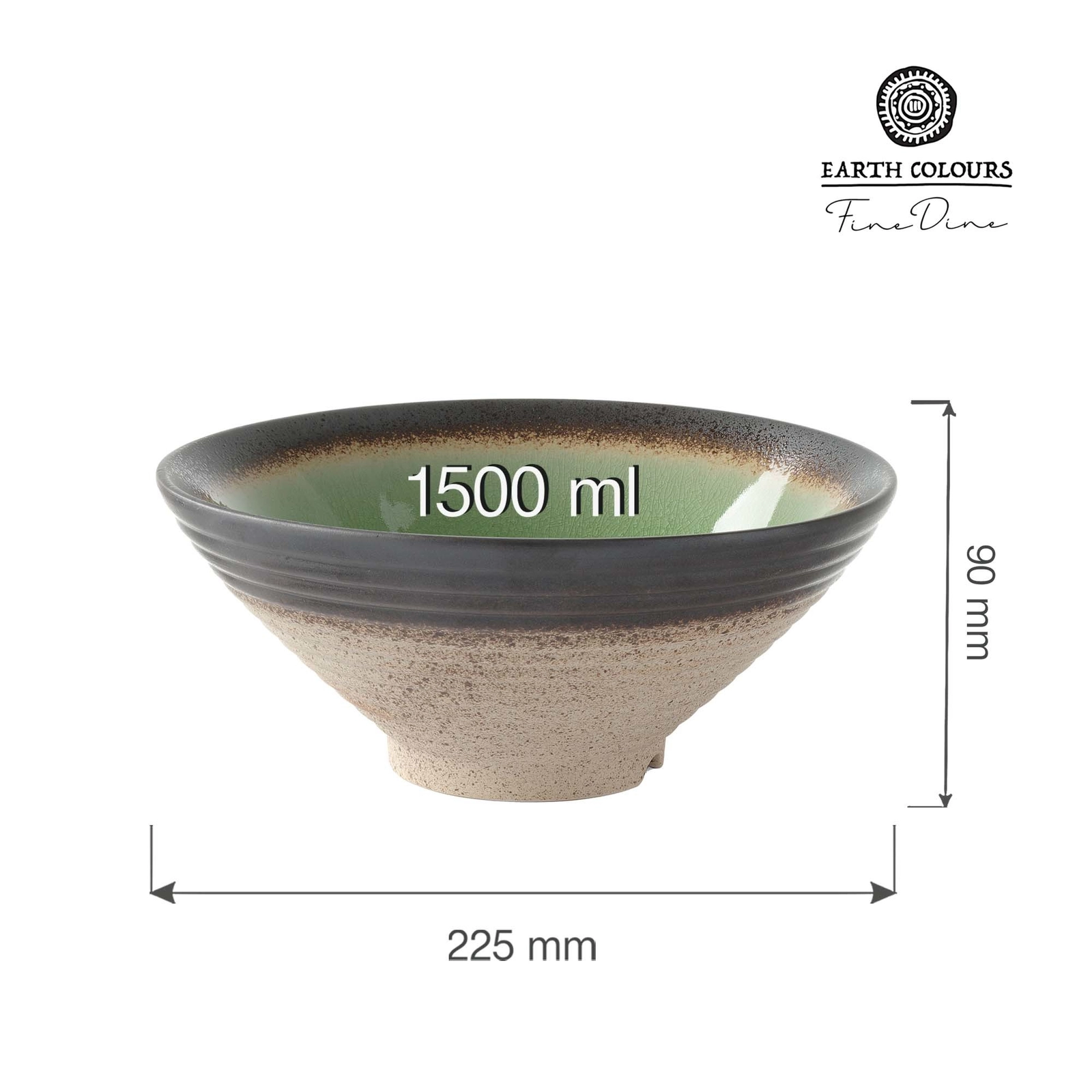 Miska stożkowa, Ø225 mm, 1500 ml, zielona | FINE DINE, Beryl