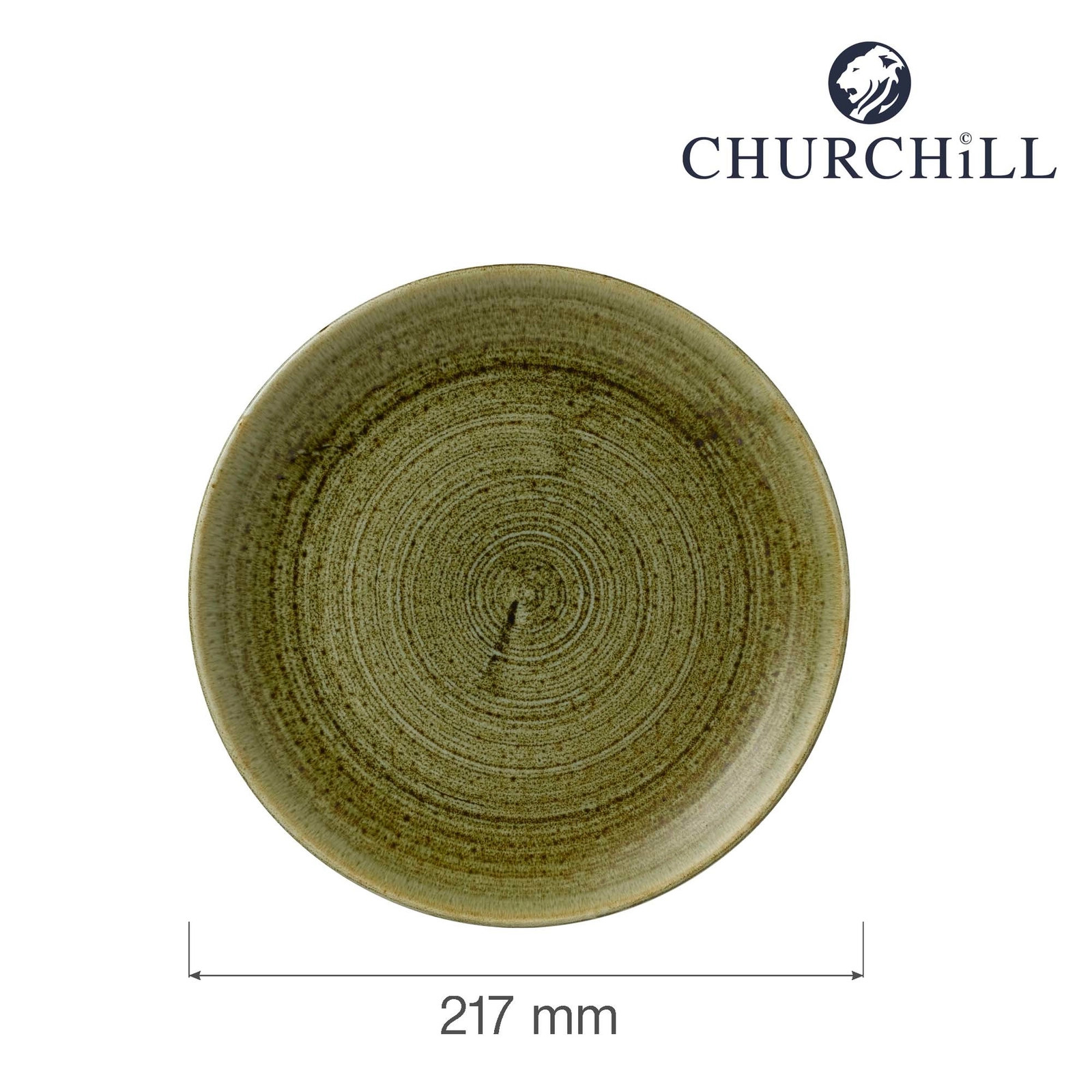 Talerz płytki, Ø217 mm | CHURCHILL, Stonecast Plume Green