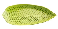 Półmisek z melaminy w kształcie liścia 450×240 mm, zielony | APS, Natural collection