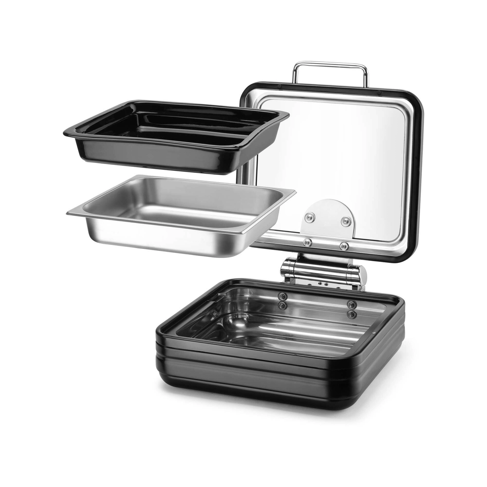 Podgrzewacz indukcyjny ze szklaną pokrywą, GN 2/3, czarny | FINE DINE, De Luxe Black