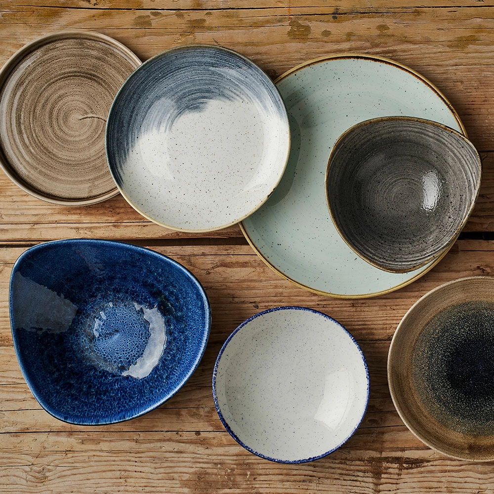 Talerz płytki, Ø324 mm | CHURCHILL, Stonecast Duck Egg Blue