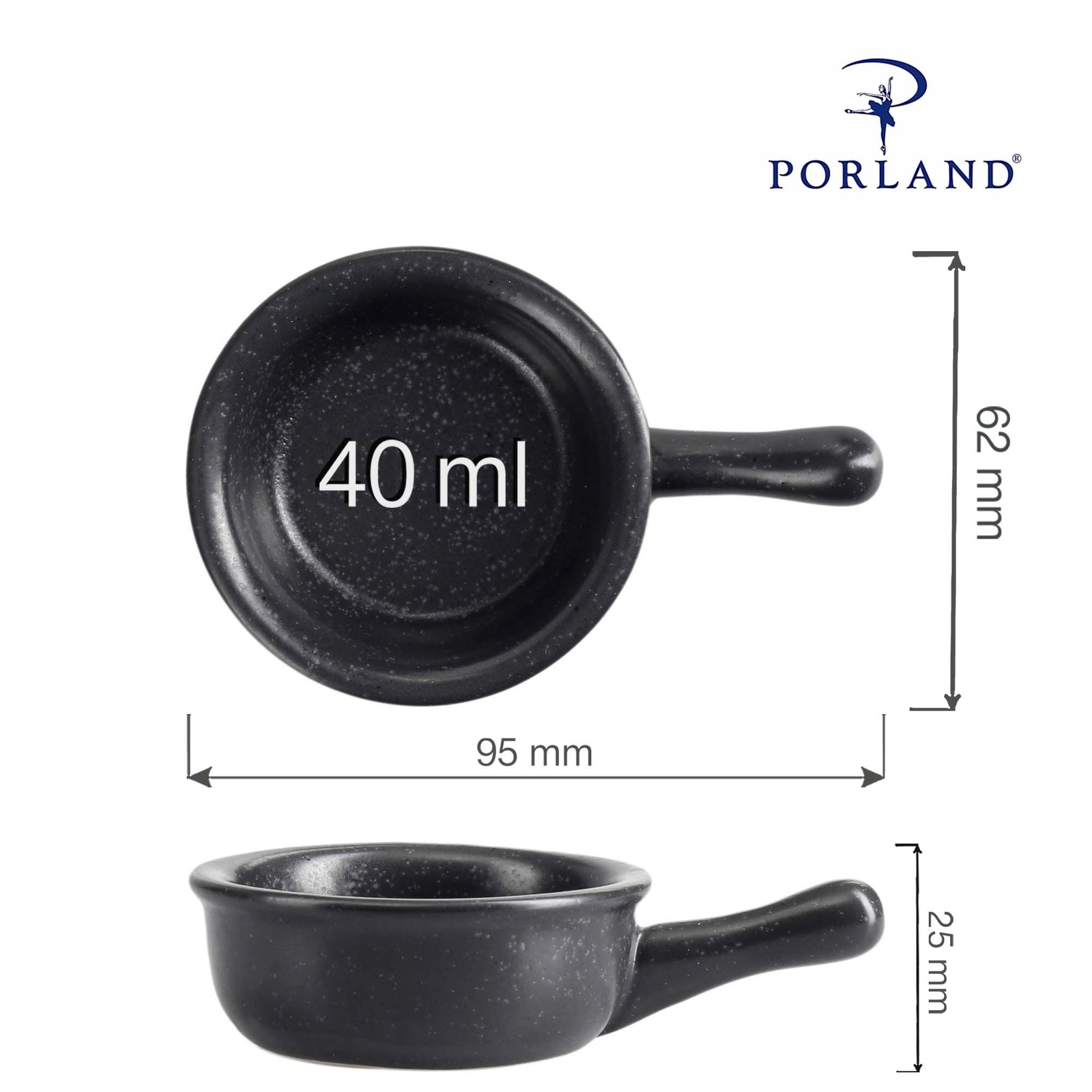 Mini naczynie z rączką, Ø60 mm | PORLAND, Seasons Coal