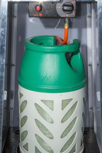 Lampa grzewcza gazowa z płomieniem – piramida, 11,2 kW, 500x500x2220 mm | HENDI, 272404