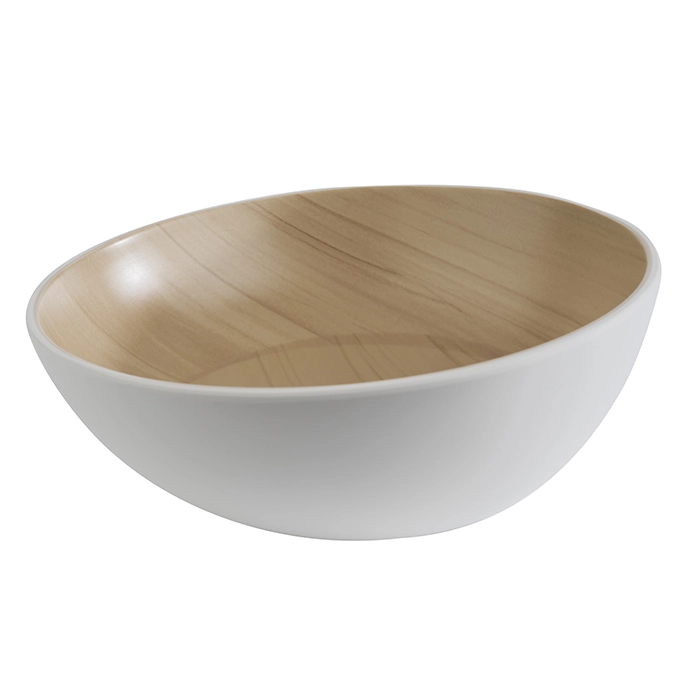 Miska z melaminy 2,6 l, 285x140 mm, biało-brązowa | APS, 84924