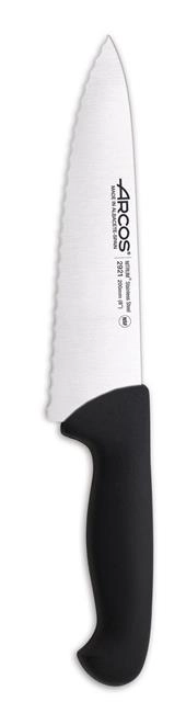 Nóż szefa kuchni ząbkowany 333 mm, czarny | ARCOS, 2900