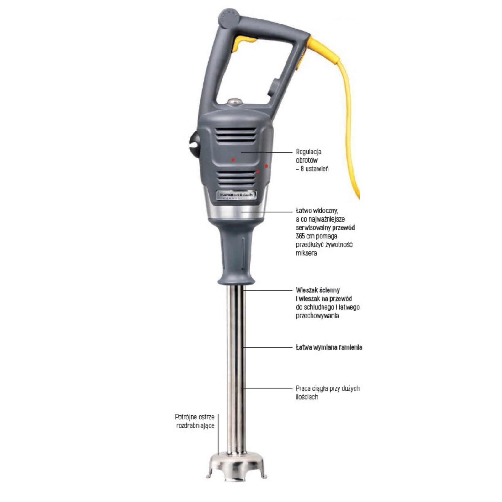 Mikser zanurzeniowy, 780×216 mm, 1 kW | HAMILTON BEACH COMMERCIAL, BigRig™