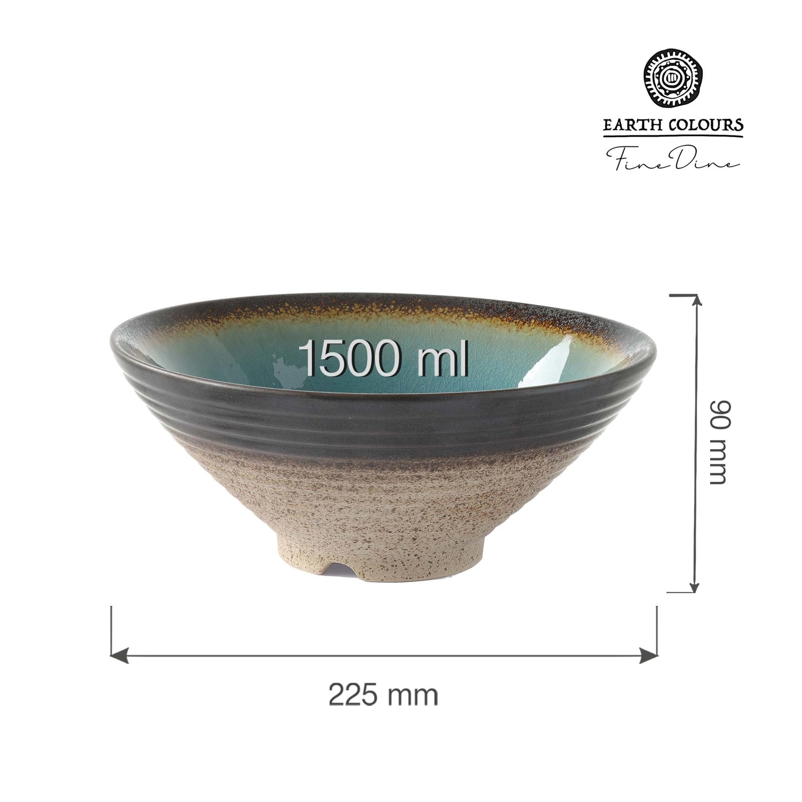 Miska stożkowa, Ø225 mm, 1500 ml, niebieska | FINE DINE, Lazur
