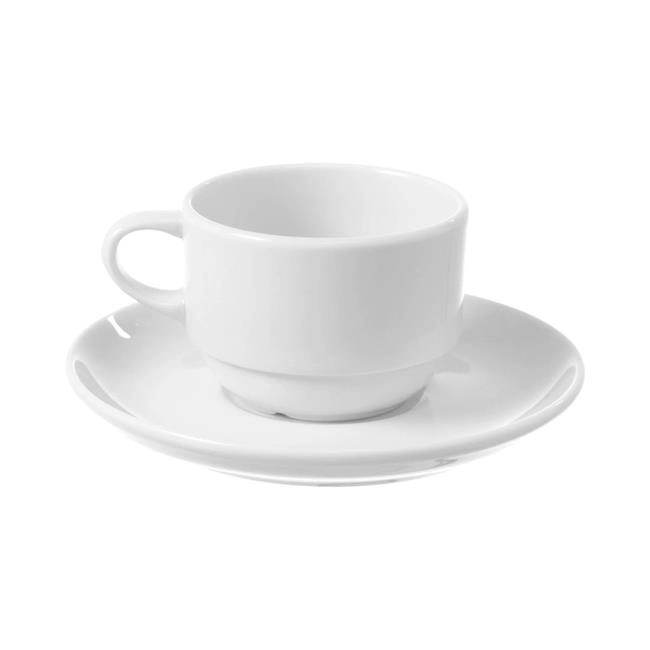 Filiżanka z porcelany sztaplowana ze spodkiem, 230 ml, biała, zestaw 12 szt. | FINE DINE, Bianco
