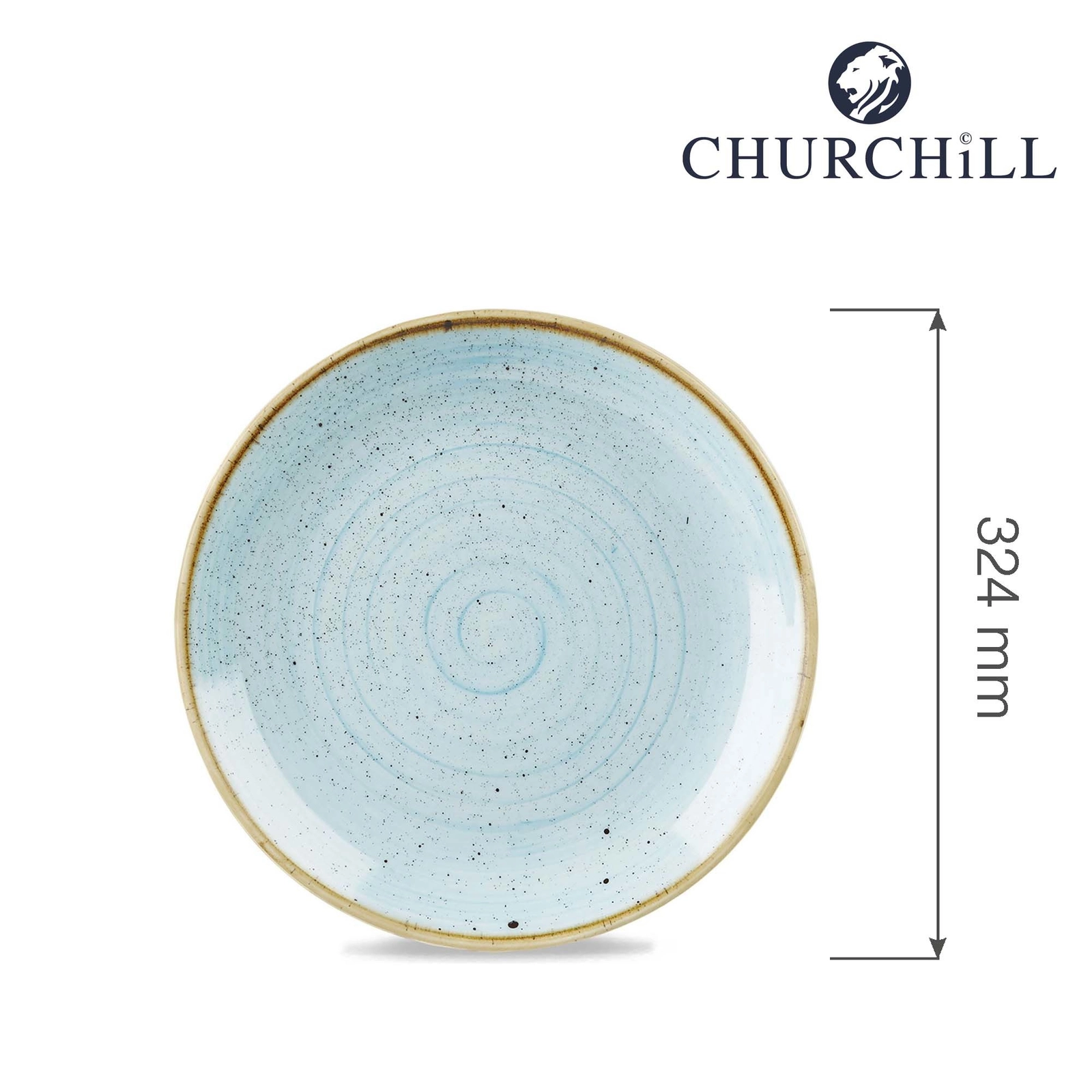 Talerz płytki, Ø324 mm | CHURCHILL, Stonecast Duck Egg Blue