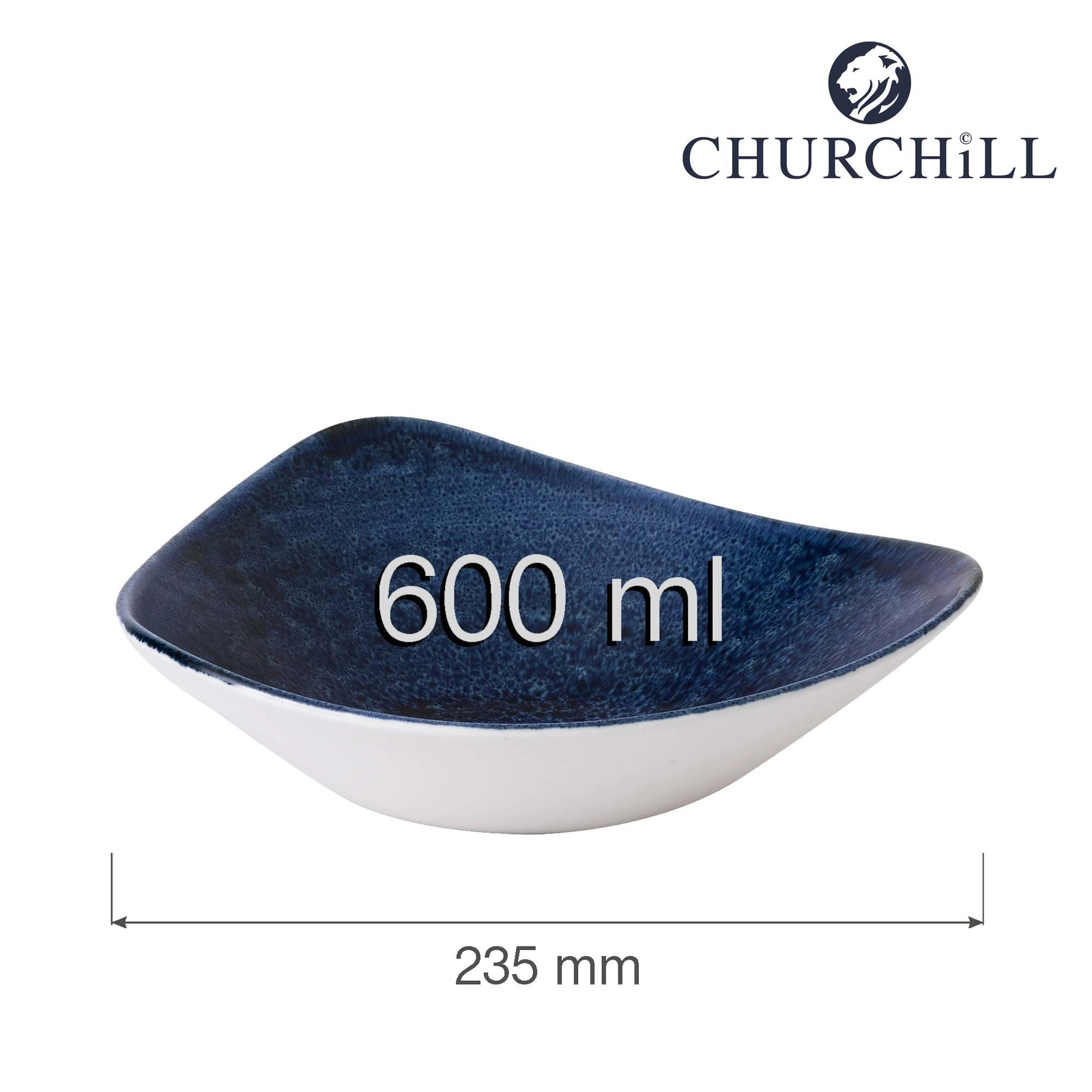 Miska trójkątna, Ø235 mm | CHURCHILL, Stonecast Plume Ultramarine