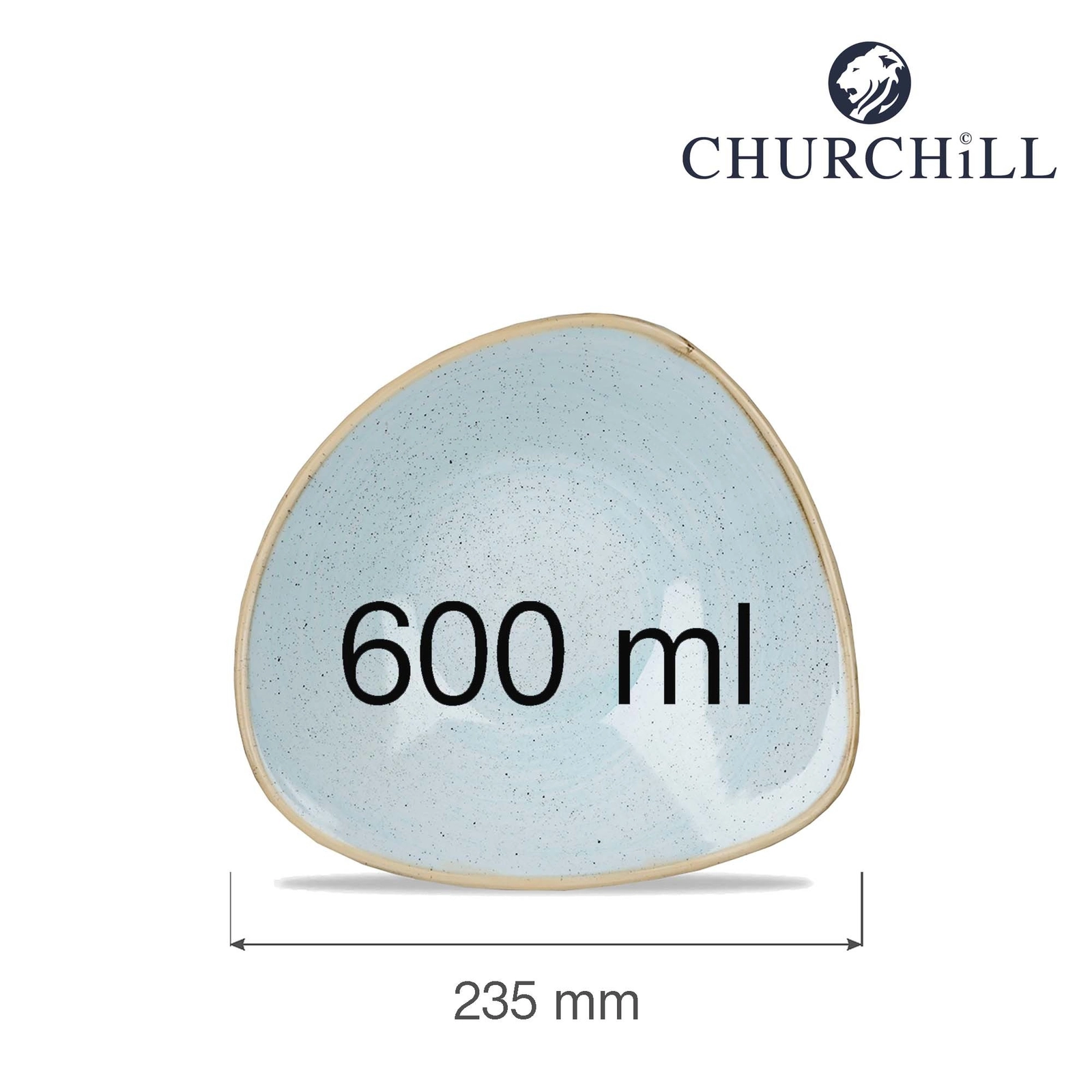 Miska trójkątna, 600 ml | CHURCHILL, Stonecast Duck Egg Blue