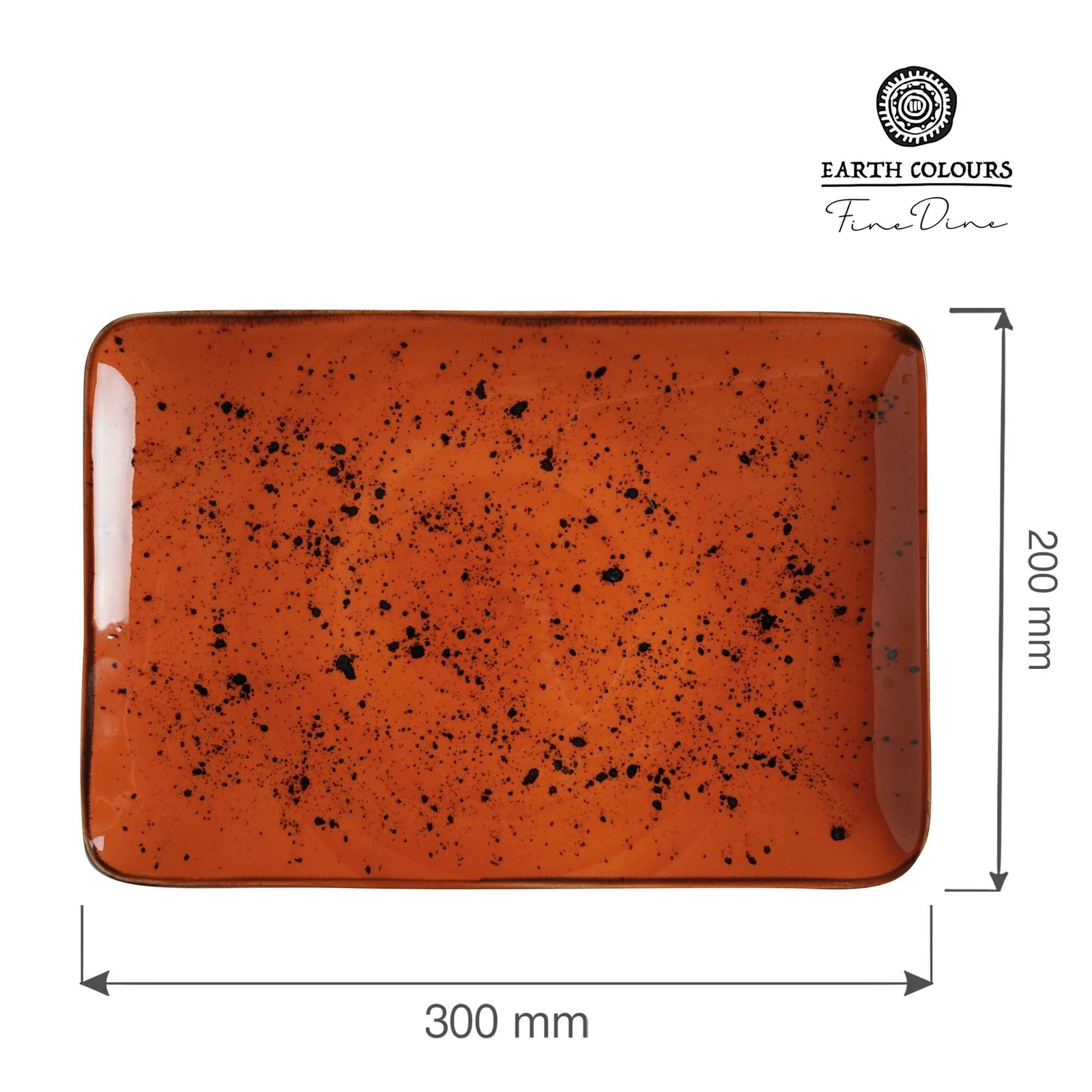 Talerz prostokątny, 300x200 mm, pomarańczowy | FINE DINE, Dahlia