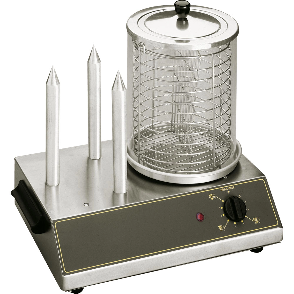 Urządzenie do hot-dogów, 3 szpikulce, 0.65 kW, 230 V, 440×300×400 mm | ROLLER GRILL, 777290