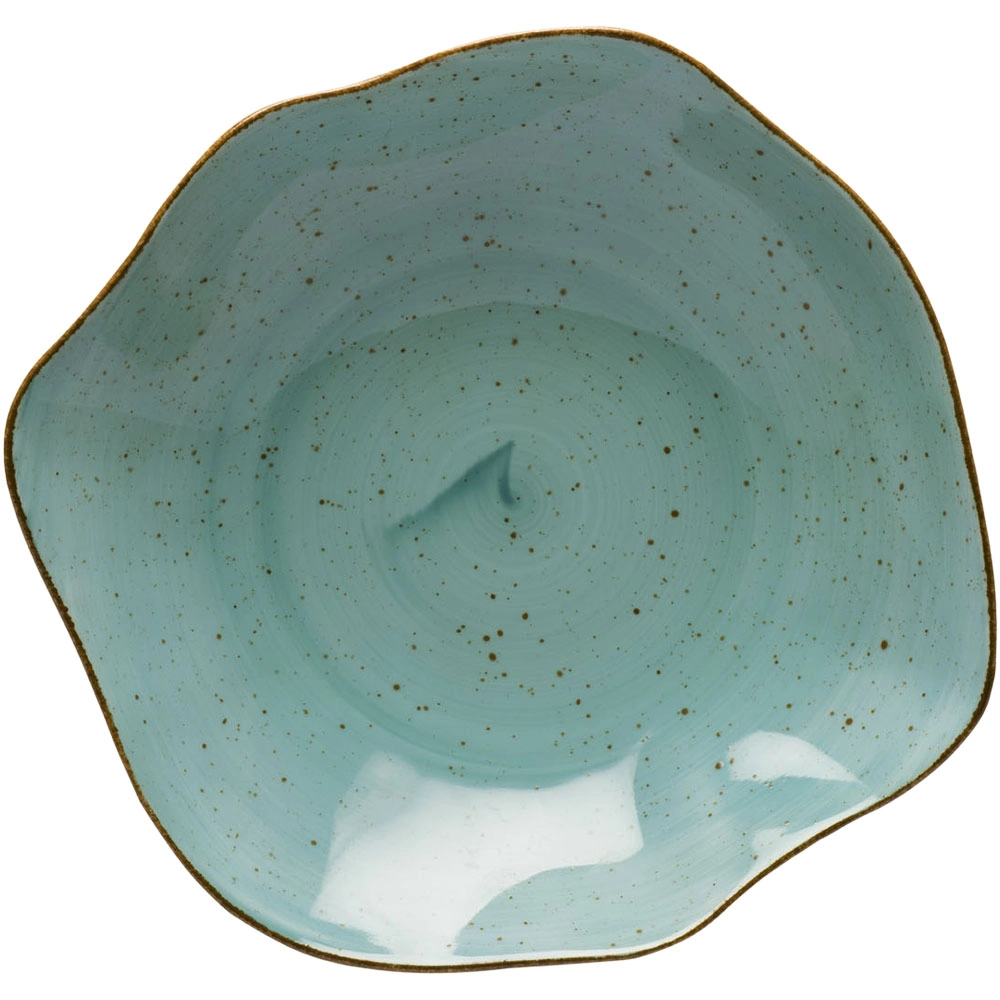 Talerz głęboki z porcelany Ø230 mm, kolor morski | LUBIANA, Stone Age