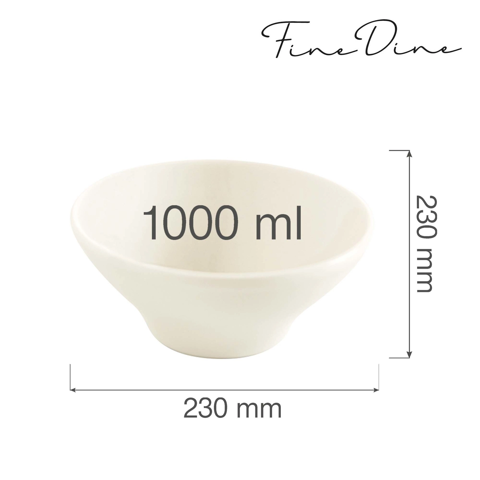 Miska stożkowa, 1000 ml, 190×75 mm | FINE DINE, Crema