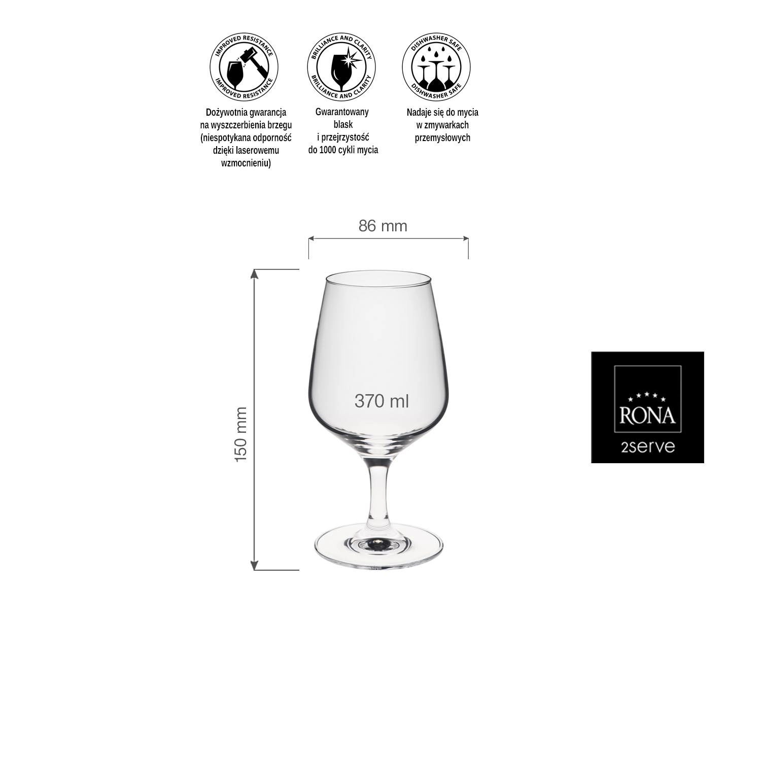 Kieliszek/pokal do wody, 370 ml | RONA, Martina