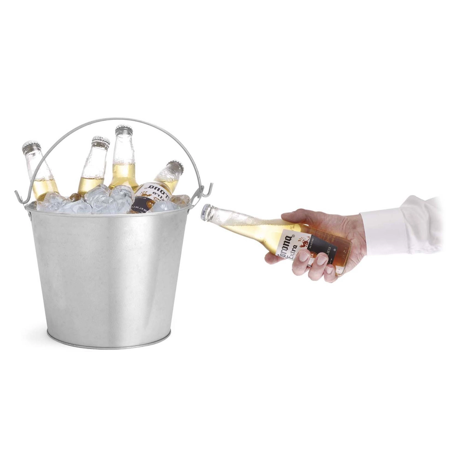 Wiaderko do chłodzenia napojów z otwieraczem do butelek, 230×180 mm | BAR UP, 516751