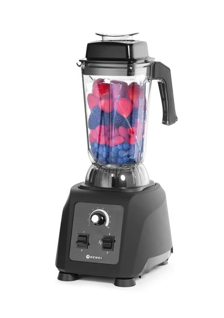Blender barmański, czarny, 2,5 l, 220-240V, 1,68 kW, 320x250x532 mm | HENDI, 230718
