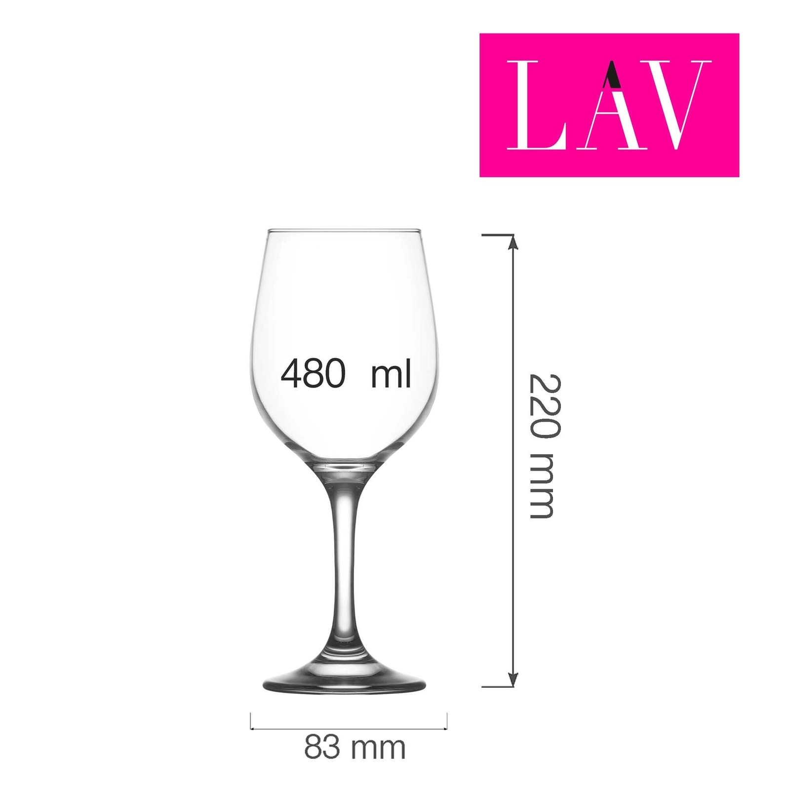 Kieliszek do wina i wody, 480 ml | LAV, Fame