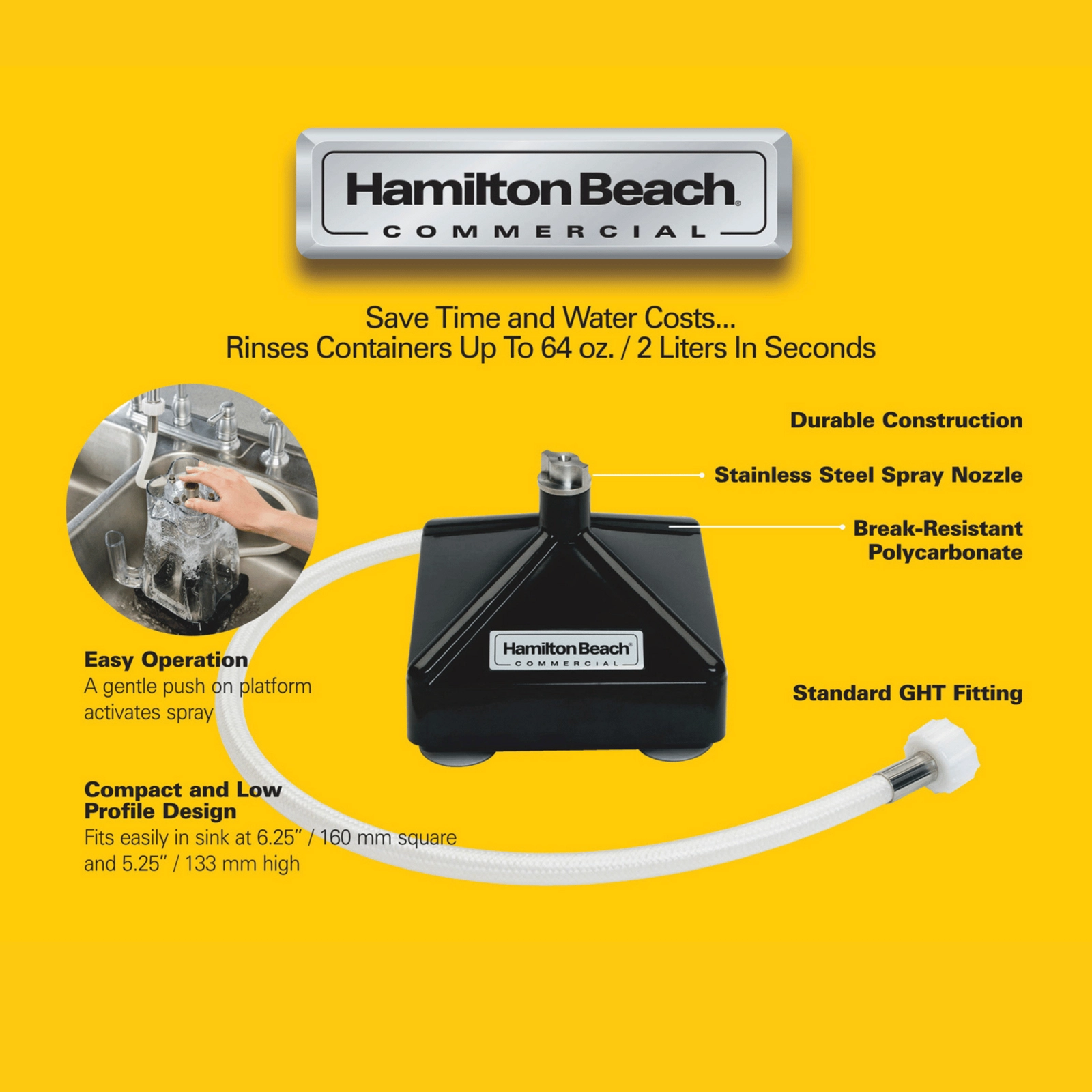 Myjka do dzbanków, 160×160×133 mm | HAMILTON BEACH COMMERCIAL, BCR100