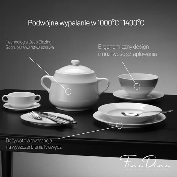Talerz z wysokim rantem Ø210 mm, kremowy | FINE DINE, Pure