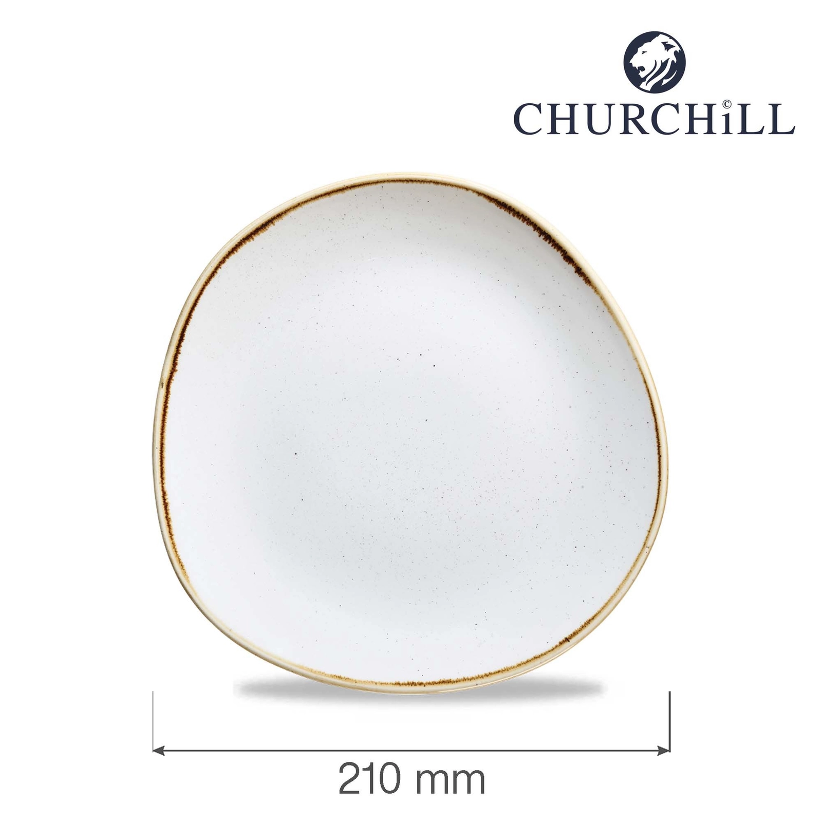 Talerz płytki o organicznym kształcie, Ø210 mm | CHURCHILL, Stonecast Barley White