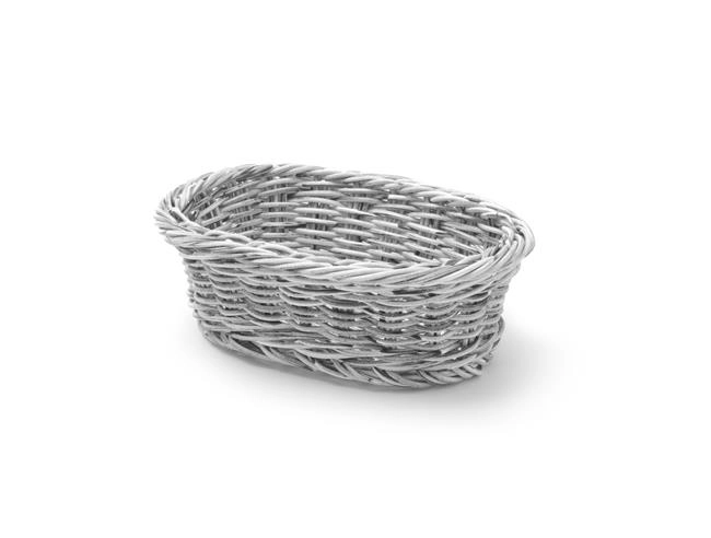 Koszyk na pieczywo, owalny, 190x120x60 mm, jasnoszary | HENDI, 426760