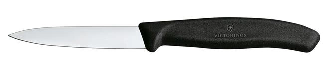 Nóż do jarzyn gładki, 80 mm, czarny | VICTORINOX, 6.7603