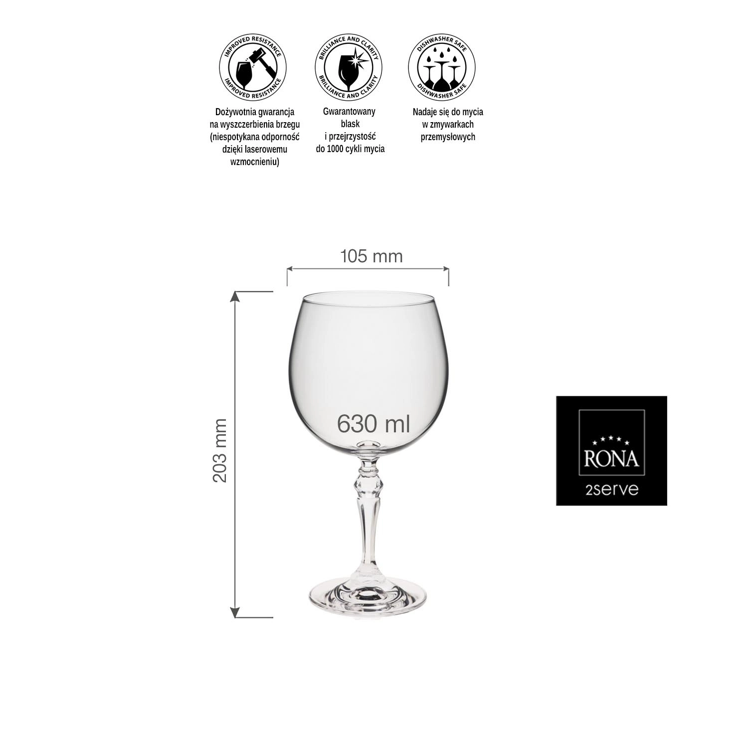 Kieliszek do ginu/tonicu, 630 ml | RONA, Bar