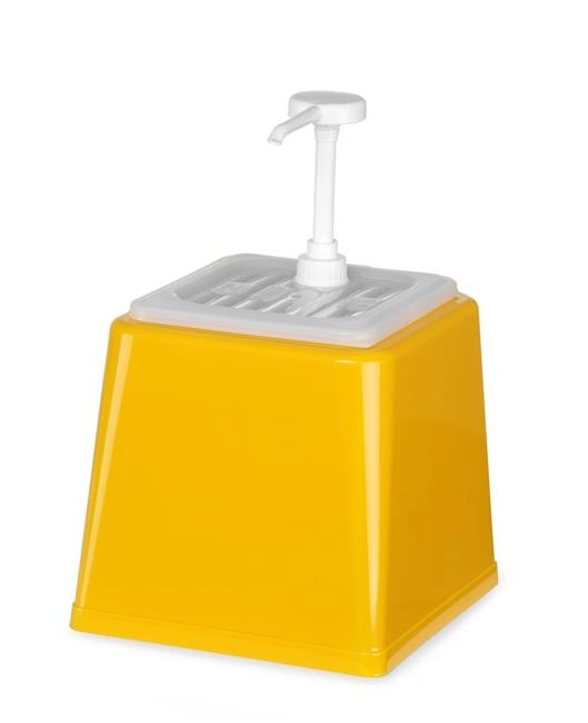 Pojemnik do sosów z pompką, 2,5 l, żółty, 230x210x327 mm | HENDI, 203538