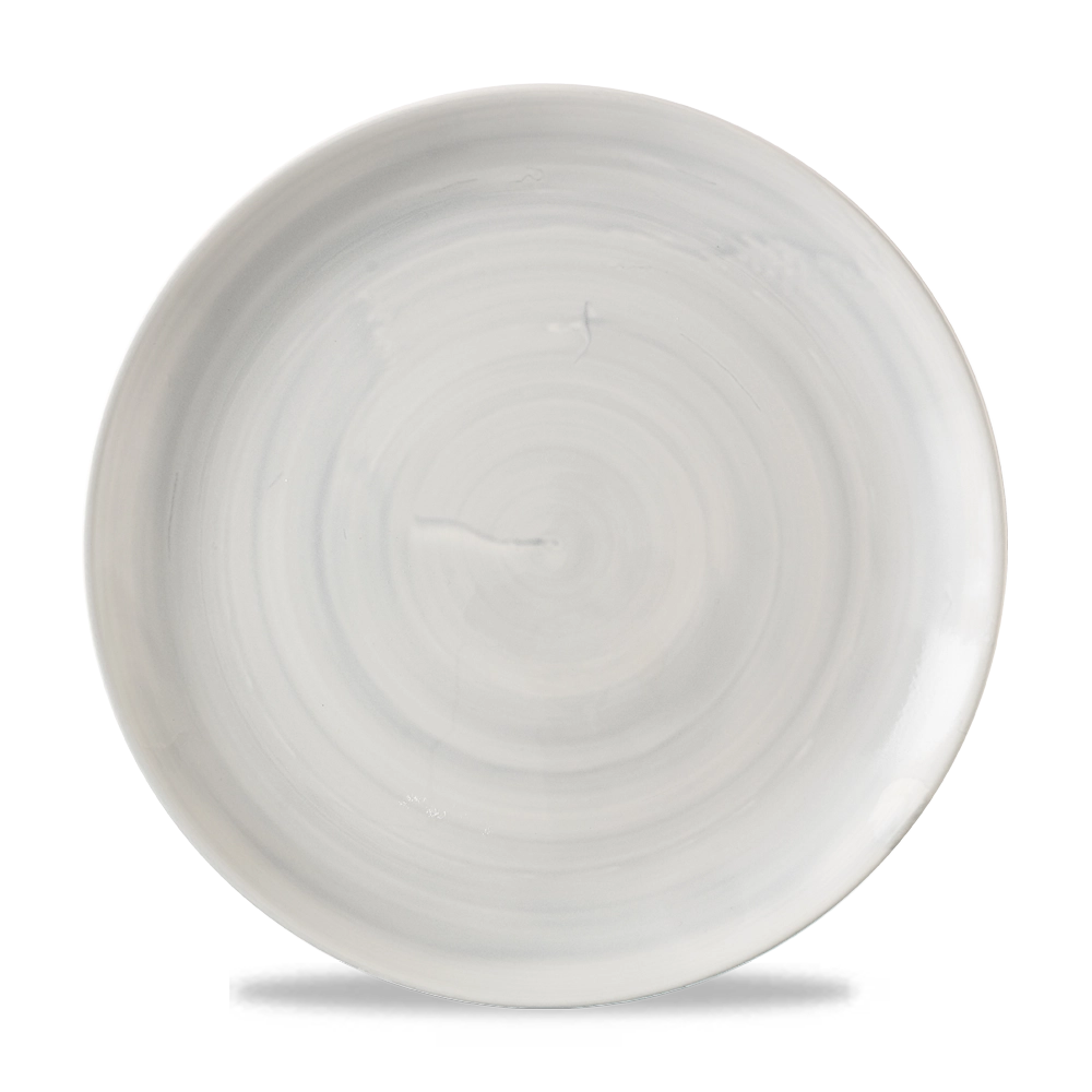 Talerz płytki coupe, Ø290 mm, szary | CHURCHILL, Stonecast Canvas Grey