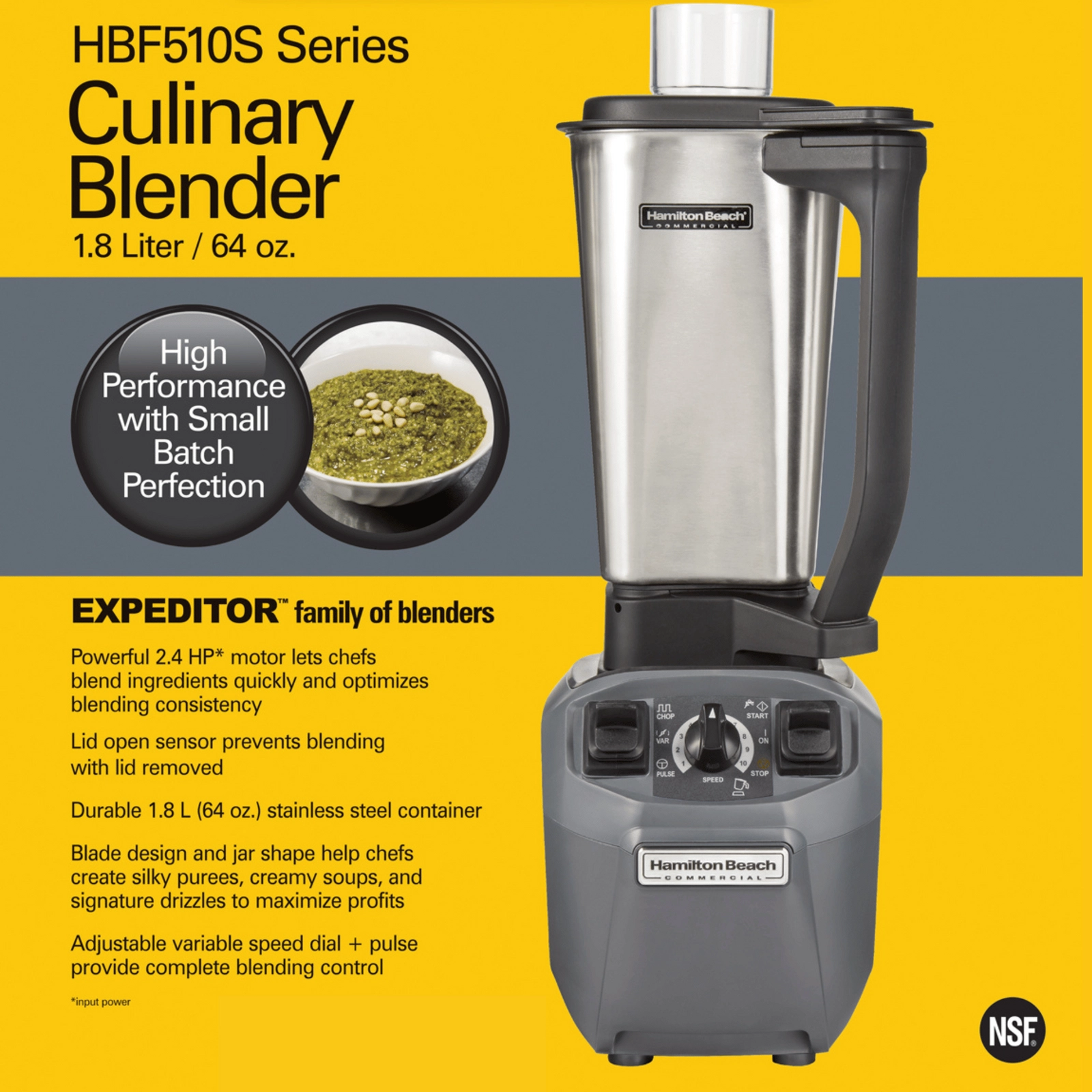 Blender kuchenny, 1,8 l, 190x210x515 mm, 1,79 kW | HAMILTON BEACH COMMERCIAL, Expeditor™
