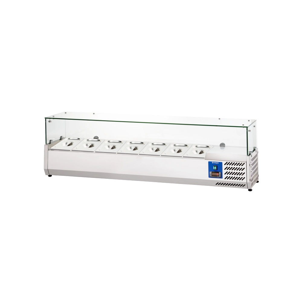 Witryna chłodnicza nadstawna z szybą, 7xGN 1/4, 1500x335x440 mm | STALGAST, 834541