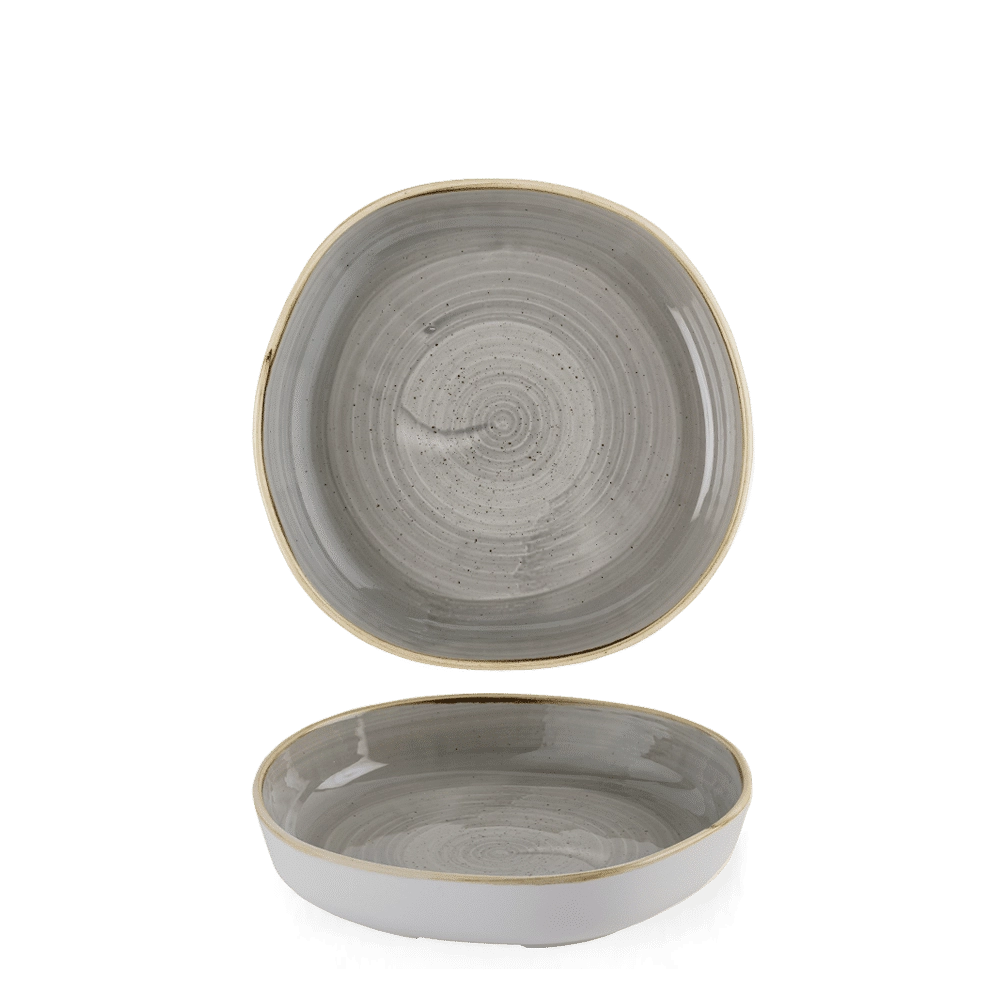 Talerz organiczny z wysokim rantem Ø200 mm, szary | CHURCHILL, Stonecast Peppercorn Grey