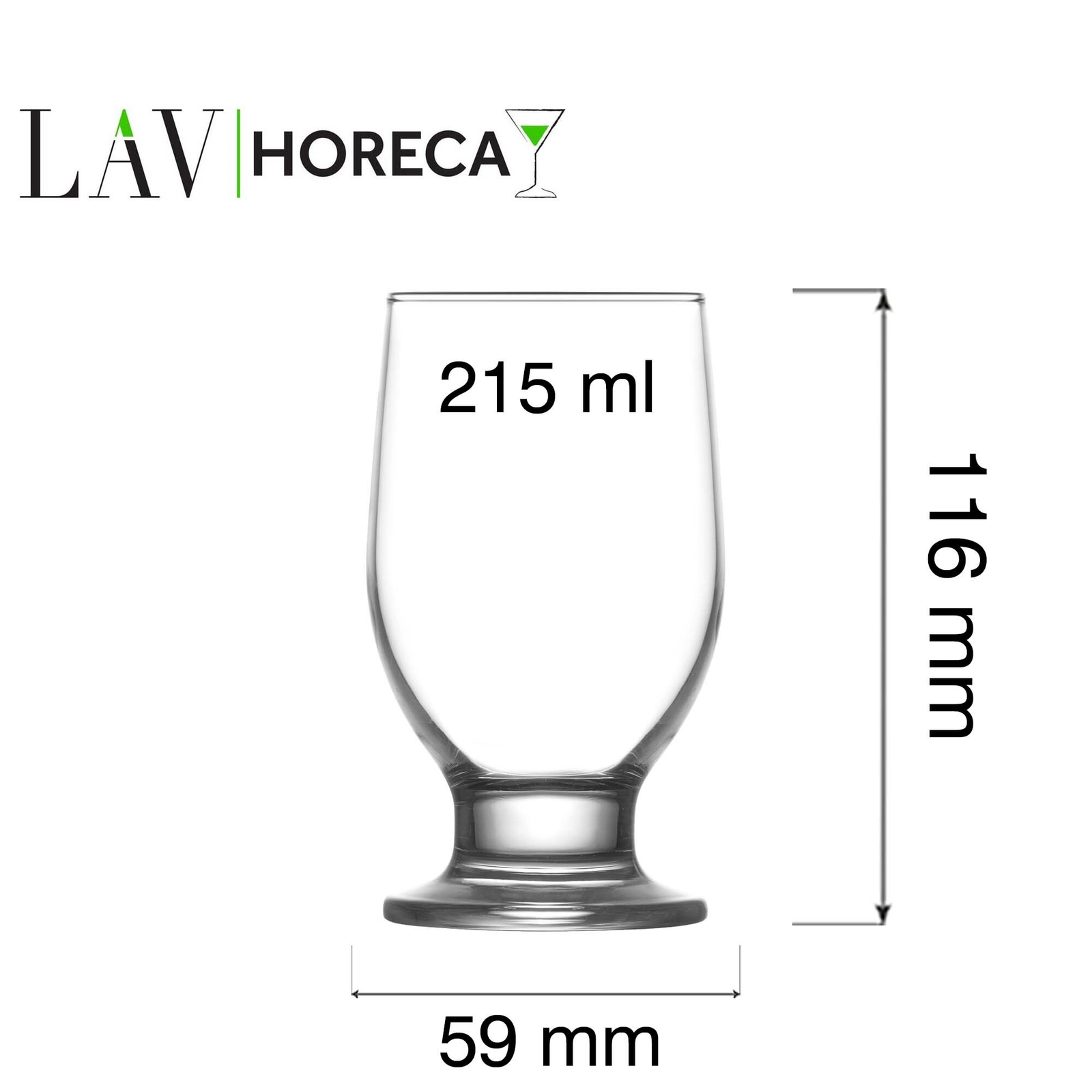 Szklanka na nóżce, 215 ml, przezroczysta | LAV, Riverside
