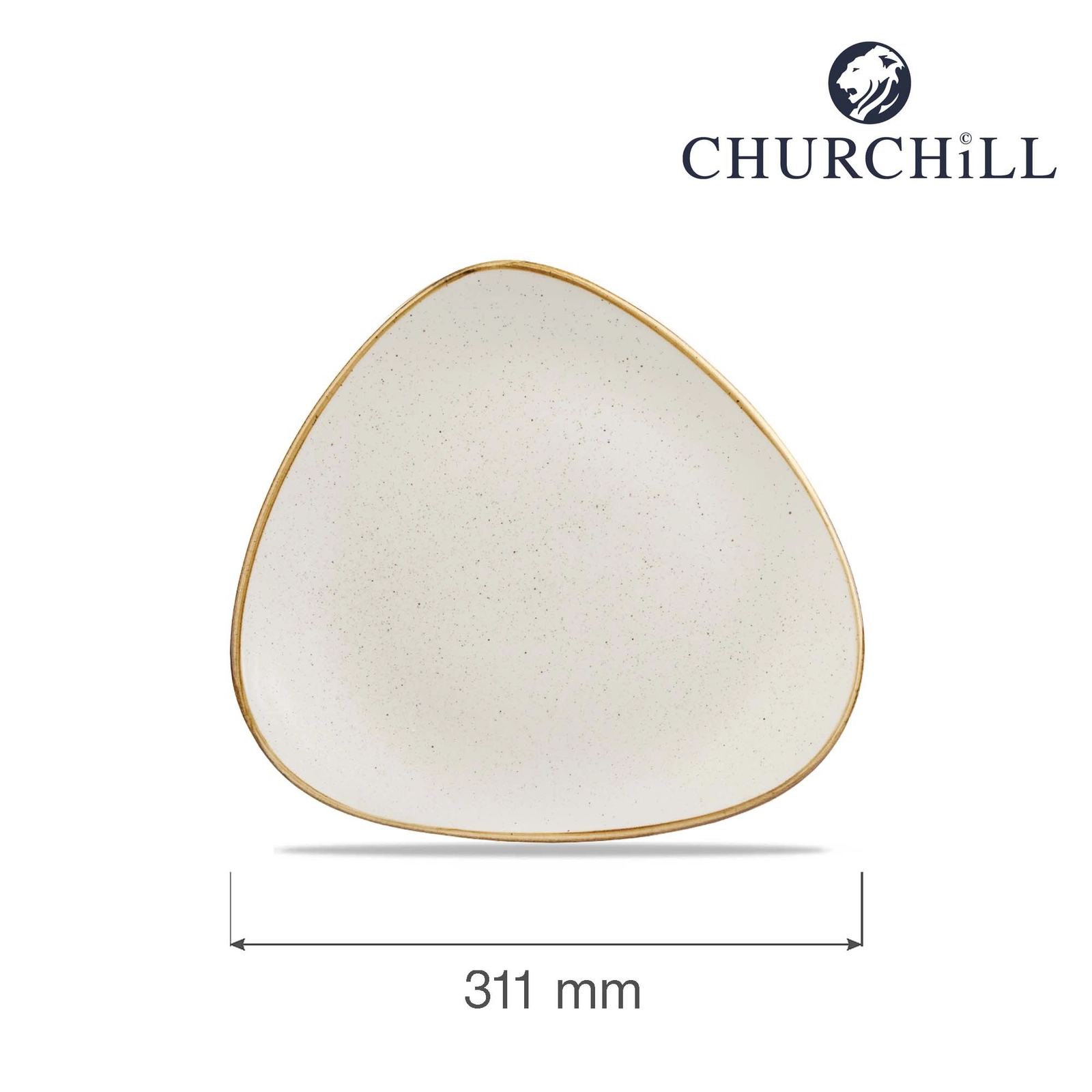 Talerz trójkątny, Ø311 mm | CHURCHILL, Stonecast Barley White