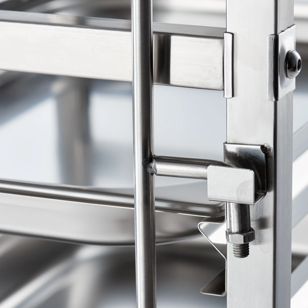 Wózek transportowy ze stali nierdzewnej, 14x GN 1/1, 380x550x1735 mm | STALGAST, 662111