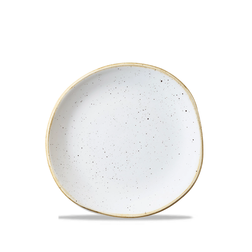 Talerz okrągły o organicznym kształcie, Ø190 mm | CHURCHILL, Stonecast Barley White