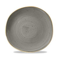 Talerz płytki o organicznym kształcie, Ø264 mm | CHURCHILL, Stonecast Peppercorn Grey