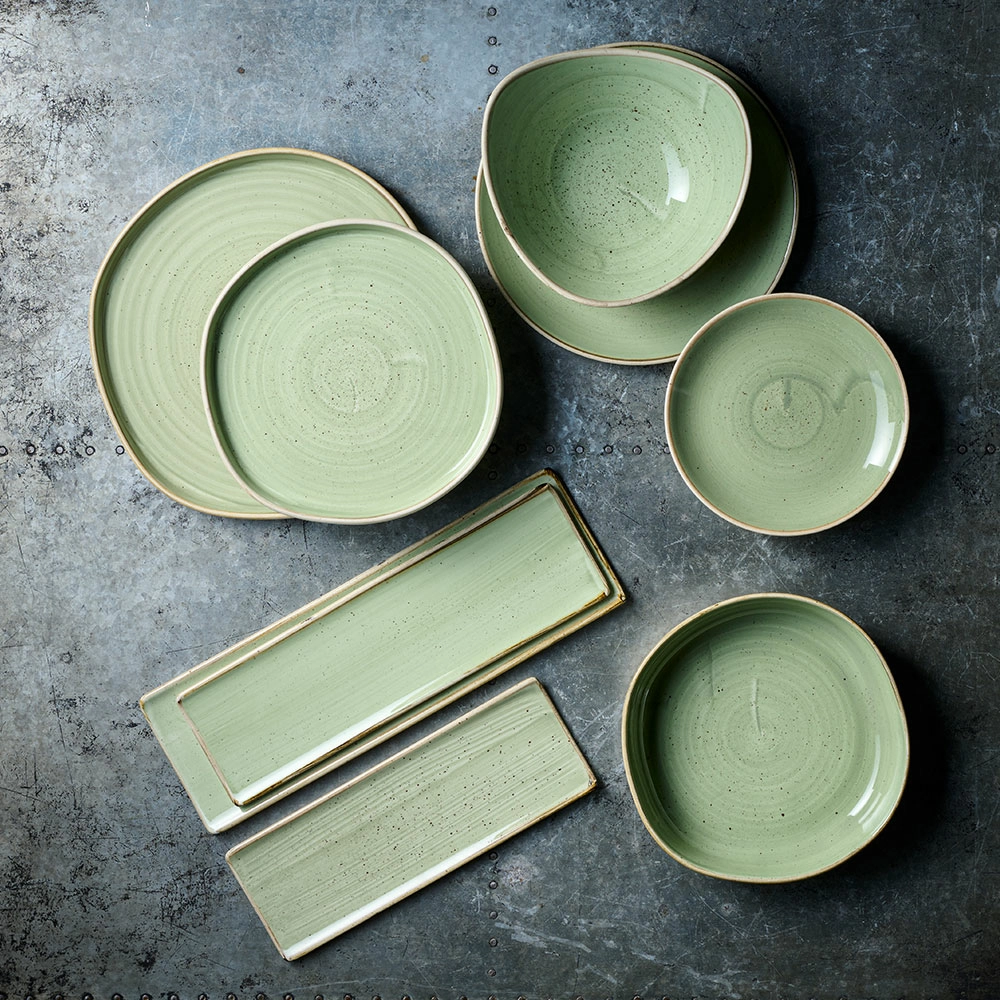 Talerz podłużny, 323×110 mm | CHURCHILL, Stonecast Sage Green