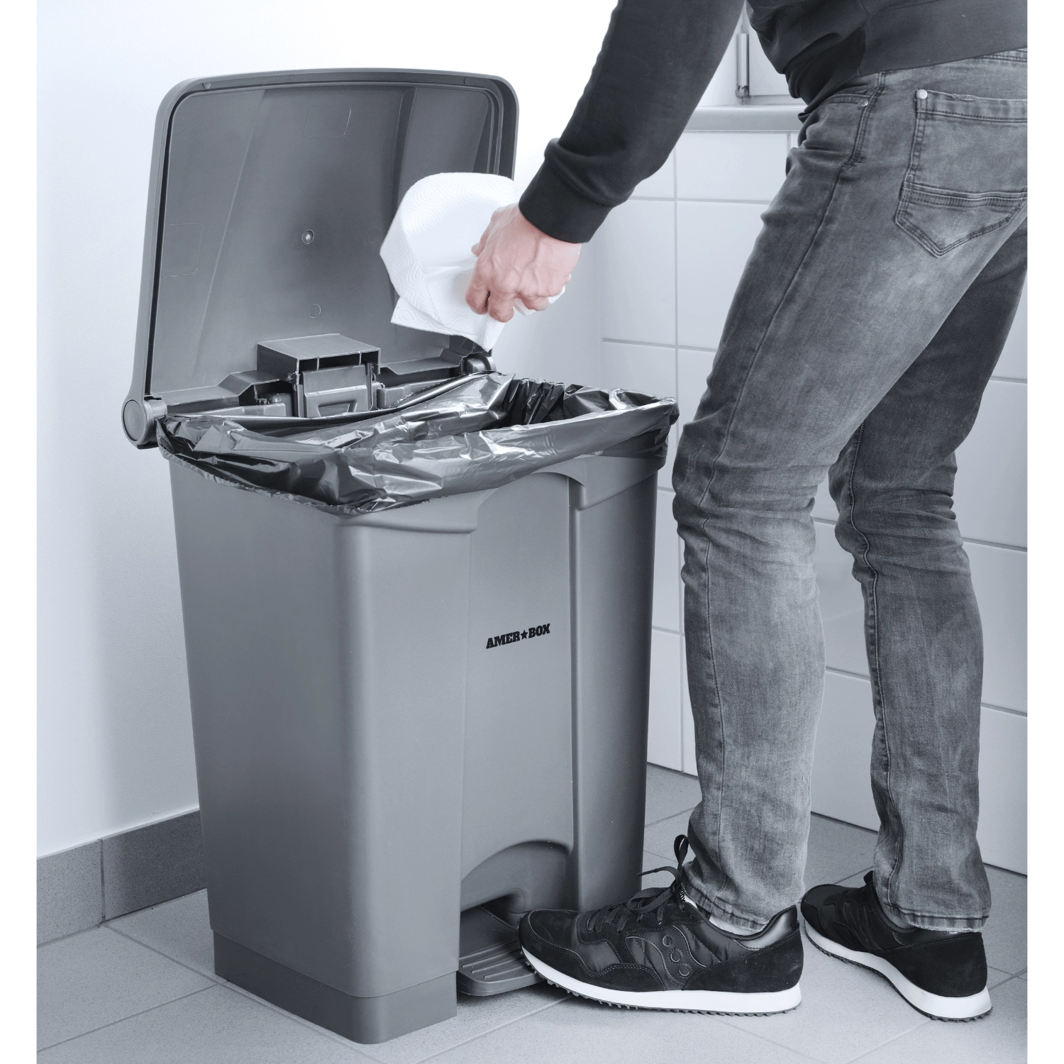 Pojemnik na odpady z pedałem, 87 l, 510×420×820 mm | AMERBOX, 691168